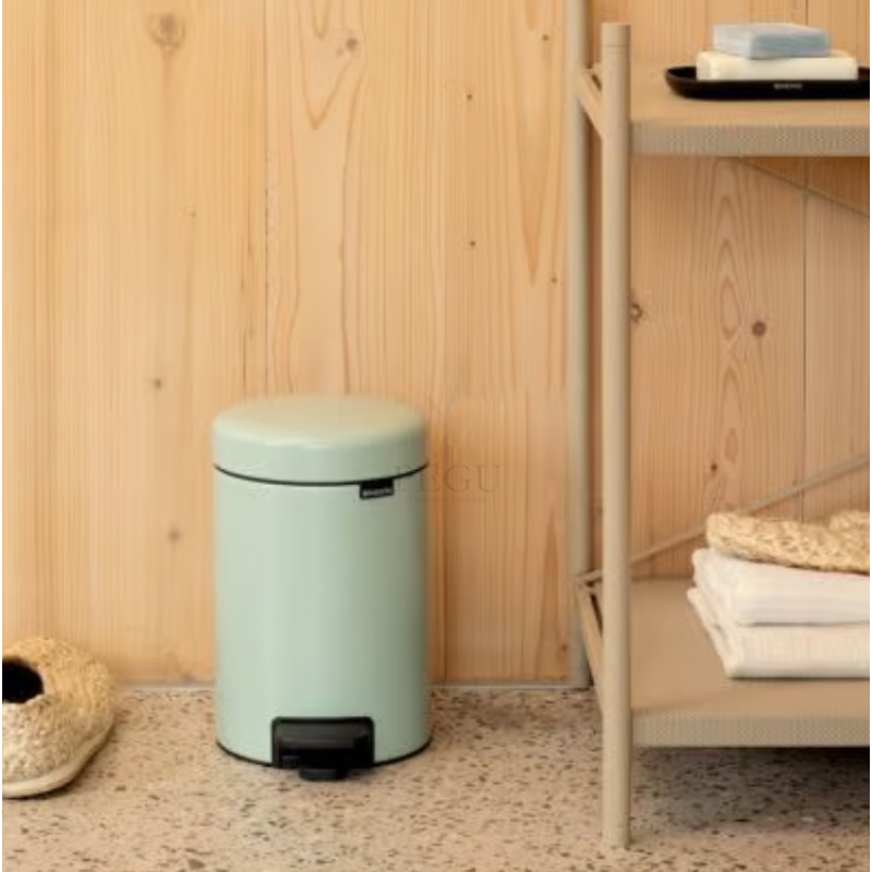 Newicon Brabantia prügikast 5l, pedaaliga vaikselt sulguv Jade Green