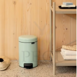 Newicon Brabantia prügikast 5l, pedaaliga vaikselt sulguv Jade Green