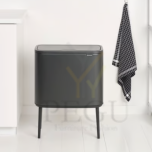 Touch bin ведро для мусора, soft-close Brabantia BO, 36L Confident Grey