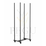 Riiulikarkass ratastel BUKTO riiuliseade SHELF STAND 6060 must